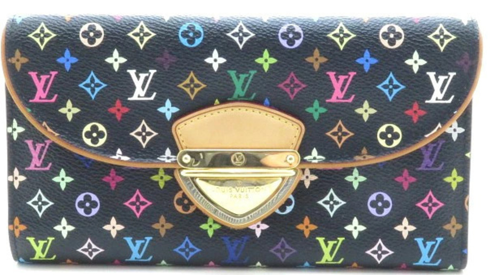 LOUIS VUITTON Portefeuille Eugne Multicolor Noir Black Tri fold Long Wallet